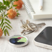 Schwarzes Quadrat Schlüsselanhänger (Seite)