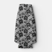 Schwarzes Quadratzmuster auf weißem Hintergrund Flaschenkühler (Vorderseite)