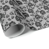 Schwarzes Quadratzmuster auf weißem Hintergrund Geschenkpapier (Rolleneckpunkt)