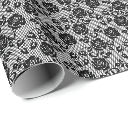 Schwarzes Quadratzmuster auf weißem Hintergrund Geschenkpapier (Rolleneckpunkt)