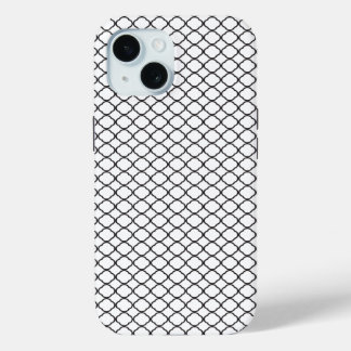 Schwarzes Quatrefolienmuster Weißer Hintergrund Case-Mate iPhone Hülle