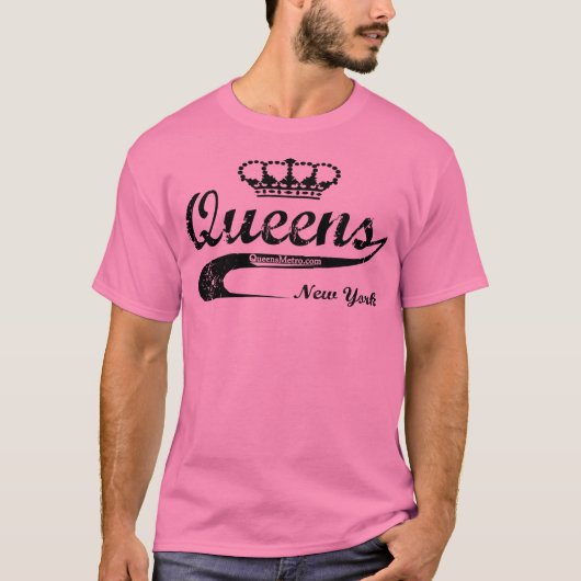 Schwarzes - Queens, New York City NYC T-Shirt (Vorderseite)