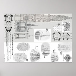 Schwarzes queres magisches Schulplakat No.2 Poster