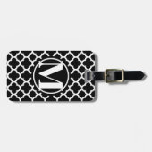 Schwarzes Quilton III Monogramm Gepäckanhänger (Vorderseite horizontal)
