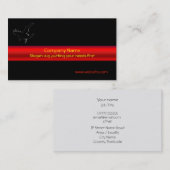 Schwarzes Raben-Logo mit rotem Metallischeffekt Visitenkarte (Vorne/Hinten)