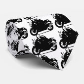 schwarzes Radfahrerikonenmotorrad Krawatte (Gerollt)
