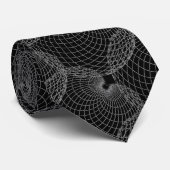 Schwarzes Rauch 00000 & Silbergrau "Spider Web" Krawatte (Gerollt)