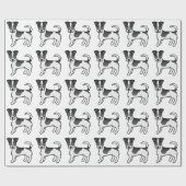 Schwarzes rauhes Fell Jack Russell Terrier Hund Mu Geschenkpapier (Flach)