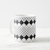 Schwarzes Rautenmuster Kaffeetasse (Vorderseite Links)