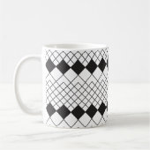 Schwarzes Rautenmuster Kaffeetasse (Links)