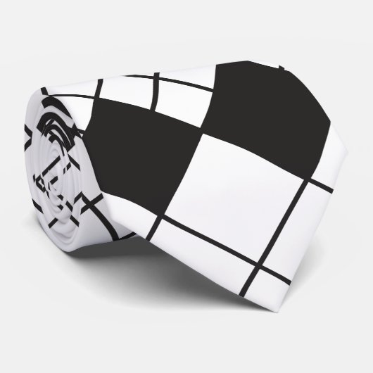 Schwarzes Rautenmuster Krawatte (Gerollt)