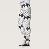 Schwarzes Rautenmuster Leggings (Links)