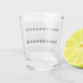 Schwarzes Rautenmuster Schnapsglas (Rückseite)