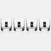 Schwarzes Rechteck mit Monogramm Vatertag Whiskyglas (Hinten)
