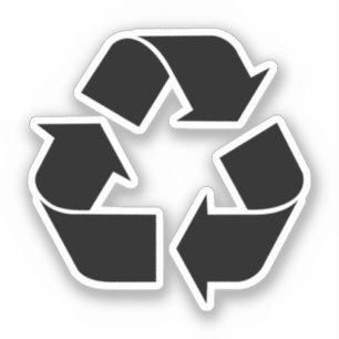 Schwarzes Recycelnd Symbol Aufkleber
