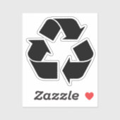 Schwarzes Recycling-Symbol Aufkleber (Blatt)