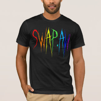 Schwarzes Regenbogen-Tauschen T-Shirt