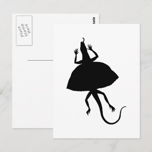 Schwarzes Reptil Postkarte (Vorne/Hinten)