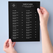 Schwarzes Restaurant-Logo Takeaway-Menü Flyer Desi (Hand)