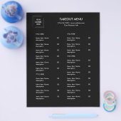 Schwarzes Restaurant-Logo Takeaway-Menü Flyer Desi (Einzeln)