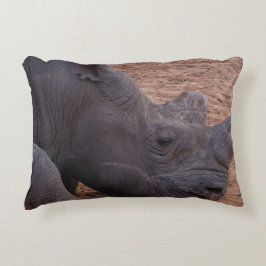 Schwarzes Rhino Akzent Pillow Dekokissen
