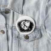 Schwarzes Ribbon Grunge Herz Button (Beispiel)