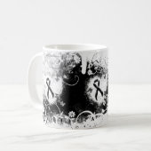 Schwarzes Ribbon Grunge Herz Kaffeetasse (Vorderseite Links)