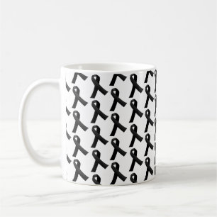 Schwarzes Ribbons gepolstertes Muster Kaffeetasse