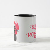 Schwarzes Rooster Guten Morgen! Tasse (Zentrum)