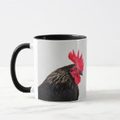 Schwarzes Rooster Guten Morgen! Tasse (Links)