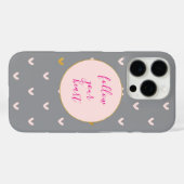 Schwarzes Rosa Grau Gold Herzen Case-Mate iPhone Hülle (Rückseite (Horizontal))