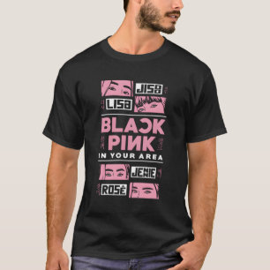 Schwarzes Rosa in Ihrer Gegend K-Pop koreanischer  T-Shirt
