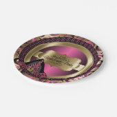 Schwarzes, Rosa u. Gold metallisch - Pappteller (Schrägansicht)