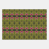 Schwarzes Rosa und Grün Gemustert Geschenkpapier Set (Vorderseite)
