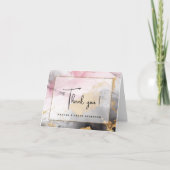 Schwarzes Rose Rosa Dankeskarte (Vorderseite)