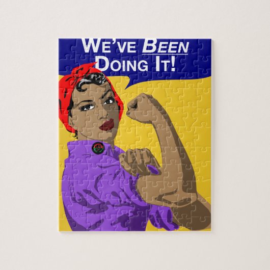 Schwarzes Rosie-Weve, das es tut Puzzle (Vertikal)