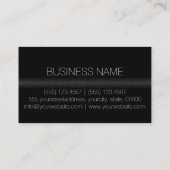 Schwarzes rostfreies Metallluxusmonogramm Visitenkarte (Rückseite)