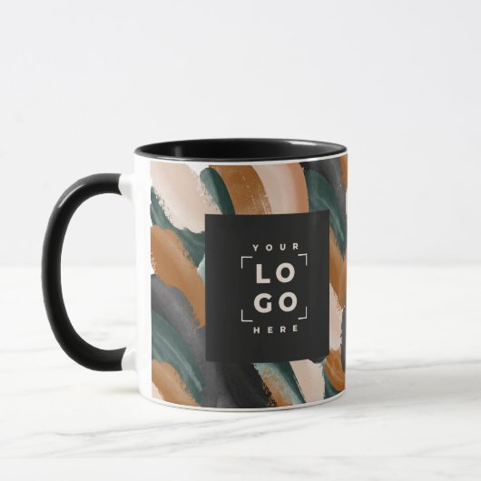 Schwarzes Rostgrün abstrakt gestrichen minimalmode Tasse (Links)