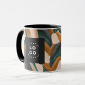 Schwarzes Rostgrün abstrakt gestrichen minimalmode Tasse (Vorderseite Links)