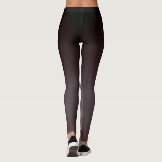 Schwarzes Rot bis Grau Ombre Gradient Fade Leggings (Rückseite)