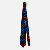 Schwarzes Rot Blau Punkte Design Krawatte (Vorderseite)