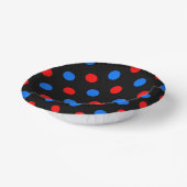 Schwarzes Rot Blau Punkte Design Pappteller (Gewinkelt)
