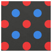 Schwarzes Rot Blau Punkte Design  Stoff (Nahaufnahme)
