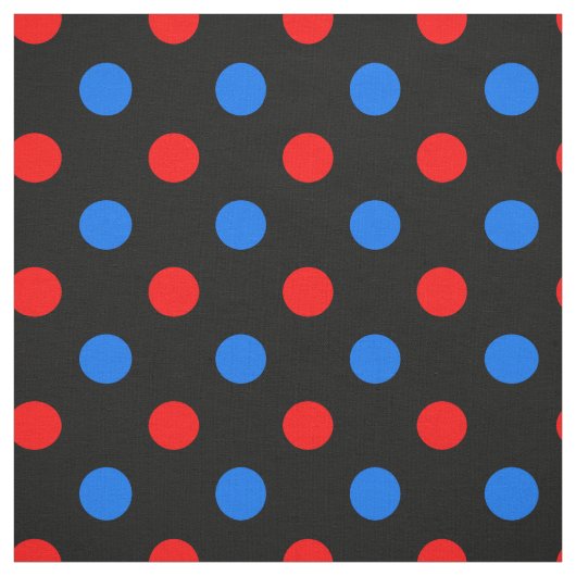 Schwarzes Rot Blau Punkte Design  Stoff (Muster)
