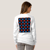 Schwarzes Rot Blau Punkte Design T-Shirt (Schwarz voll)