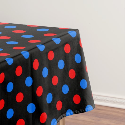 Schwarzes Rot Blau Punkte Design Tischdecke (Beispiel)