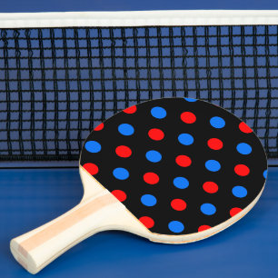 Schwarzes Rot Blau Punkte Design Tischtennis Schläger