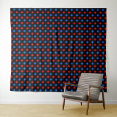 Schwarzes Rot Blau Punkte Design  Wandteppich (Beispiel (Horizontal))