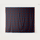 Schwarzes Rot Blau Punkte Design  Wandteppich (Vorderseite (Horizontal))