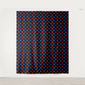 Schwarzes Rot Blau Punkte Design  Wandteppich (Vorderseite)